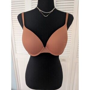 Victoria's Secret PINK Wear Everywhere Push Up Bra Women's Size 38B Brown Soft *